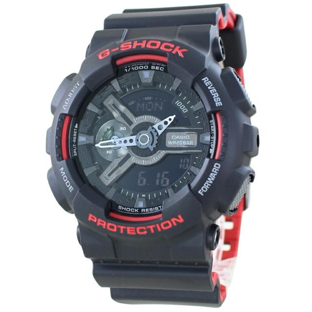 Ｇショック ジーショック 海外モデル 防水 黒 赤 ブラック×レッド GA-110HR-1A 誕生日プレゼント　成人 卒業 入学