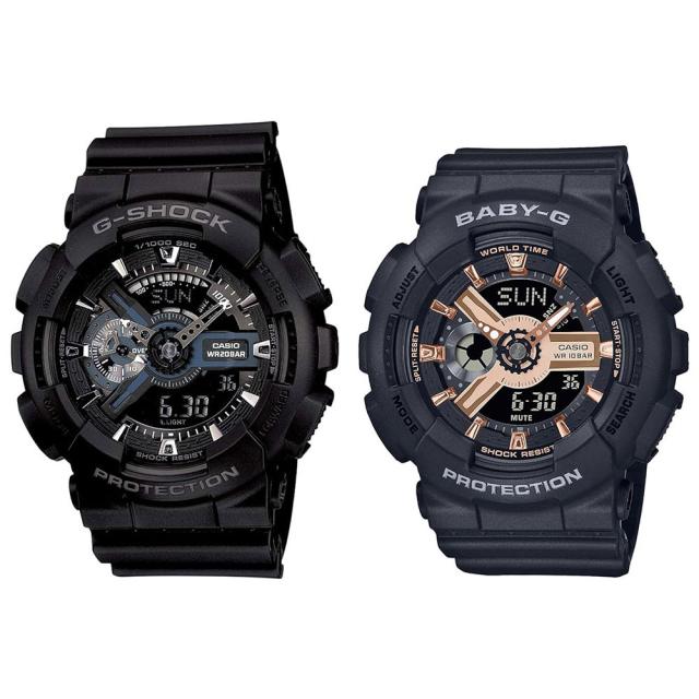 G-SHOCK Baby-G　ジーショックペアウォッチ CASIO カシオ Gショック ベビーG 腕時計 手表 ペアウォッチ デジタル＆アナログ アナデジ ブラック 20 [カシオ]CASIO  G-SHOCK Gショック ジーショック アナデジ ブラック カーボン／樹脂 20気圧防水 海外モデル GA-