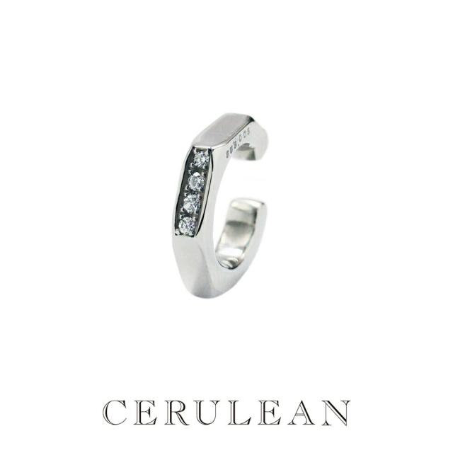 CERULEAN セルリアン イヤーカフ レディース 天然ダイヤモンド 0.05ct 片耳 サージカルステンレス 金属アレルギー対応 つけっぱなし シルバー 正規品 誕生日 彼女 妻 結婚記念日 ギフト　成人 卒業 入学