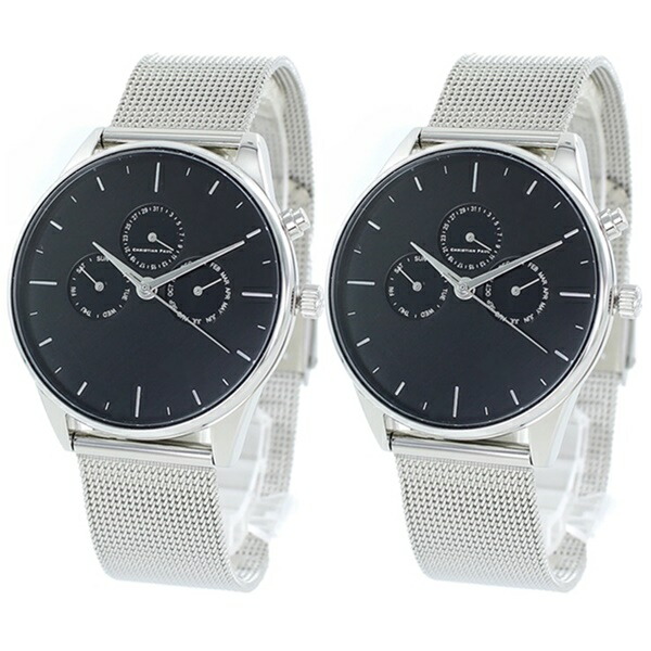 クリスチャンポール ペア ウォッチ 結婚祝い 夫婦 友達 カップル 腕時計 手表 メンズ レディース カレンダー シルバー ブレスレット 時計 誕生日プレゼント 卒業 入学 お祝いの通販は