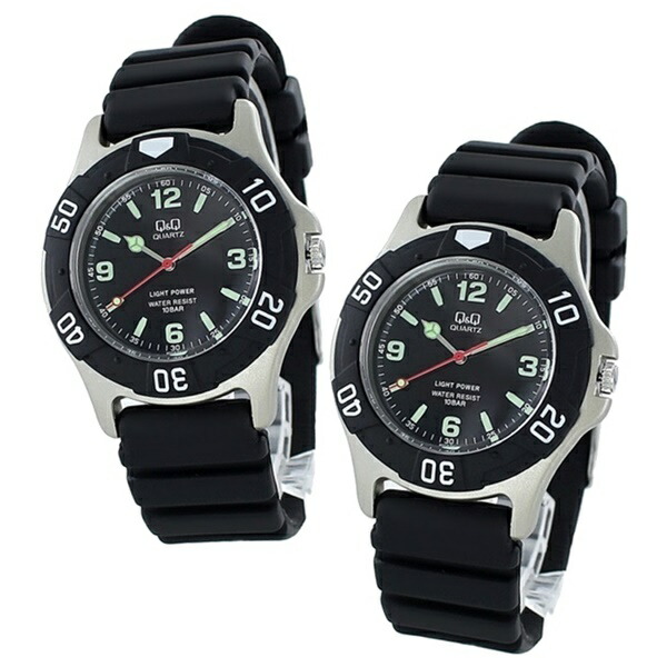 シチズン Q&Q ソーラー ペアウォッチ スポーツ 水泳 水仕事 軽い 国内正規品 腕時計 手表 メンズ レディース キッズ シニア チプシチ アナログ SOLARMATE 10気圧防水 カジュアル スタンダード 同モデル 卒業 入学 お祝いの通販は