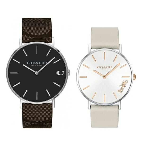 【時計収納ケース付き】コーチ ペアウォッチ 腕時計 手表 2本セット 大人 ブラック グレー おしゃれレザー 革1460215614503116 誕生日プレゼント 卒業 入学 お祝いの通販は