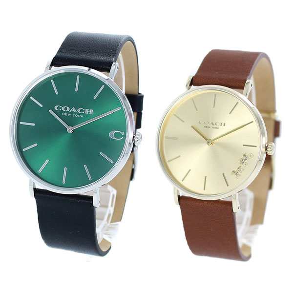 COACH コーチ 腕時計 手表 ペアウォッチ メンズ レディース CHARLES PERRY チャールズ ペリー 41ミリ/36ミリ ブラック ブラウン レザー 革 シンプル 1460243614503331 誕生日プレゼント 卒業 入学 お祝いの通販は