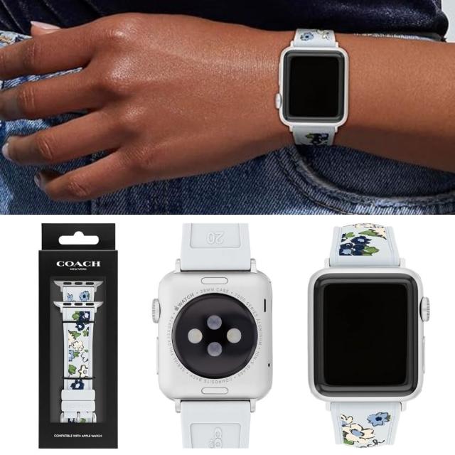 コーチ Apple Watch ベルト 交換用 花柄 ピンク パープル ブルー シリコン アップルウォッチ バンド レディース ユニセックス 38mm 40mm 41mm シリーズ Series10 42mm 対応 9 8 7 SE 全シリーズ対応 アップルウォッチ 10 ギフト プレゼント 誕生日　成人 卒業 入学_10