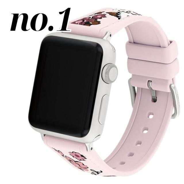 コーチ Apple Watch ベルト 交換用 花柄 ピンク パープル ブルー シリコン アップルウォッチ バンド レディース ユニセックス 38mm 40mm 41mm シリーズ Series10 42mm 対応 9 8 7 SE 全シリーズ対応 アップルウォッチ 10 ギフト プレゼント 誕生日　成人 卒業 入学_5