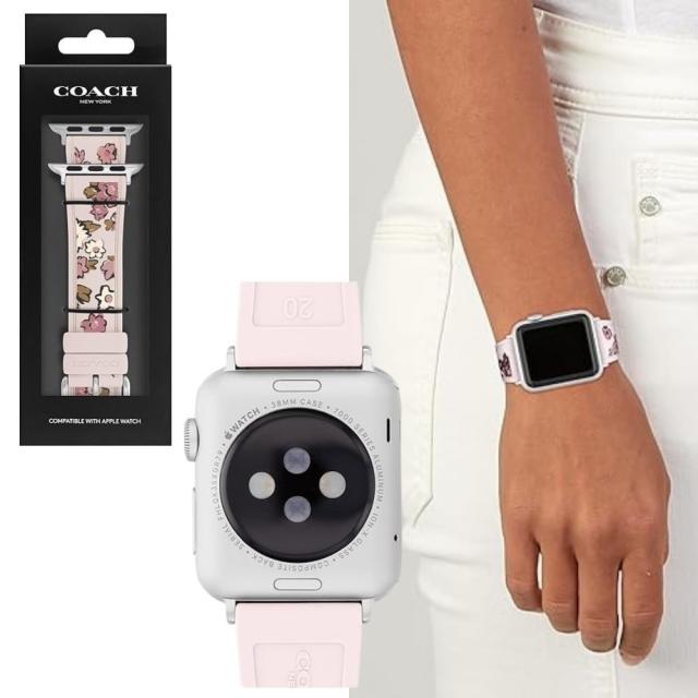 コーチ Apple Watch ベルト 交換用 花柄 ピンク パープル ブルー シリコン アップルウォッチ バンド レディース ユニセックス 38mm 40mm 41mm シリーズ Series10 42mm 対応 9 8 7 SE 全シリーズ対応 アップルウォッチ 10 ギフト プレゼント 誕生日　成人 卒業 入学_2