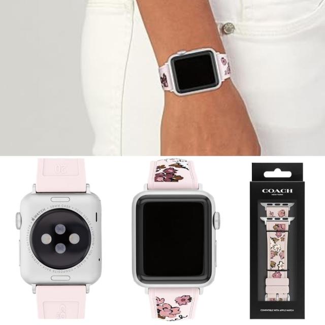 コーチ Apple Watch ベルト 交換用 花柄 ピンク パープル ブルー シリコン アップルウォッチ バンド レディース ユニセックス 38mm 40mm 41mm シリーズ Series10 42mm 対応 9 8 7 SE 全シリーズ対応 アップルウォッチ 10 ギフト プレゼント 誕生日　成人 卒業 入学_6