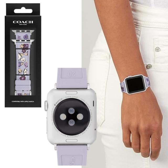コーチ Apple Watch ベルト 交換用 花柄 ピンク パープル ブルー シリコン アップルウォッチ バンド レディース ユニセックス 38mm 40mm 41mm シリーズ Series10 42mm 対応 9 8 7 SE 全シリーズ対応 アップルウォッチ 10 ギフト プレゼント 誕生日　成人 卒業 入学_3