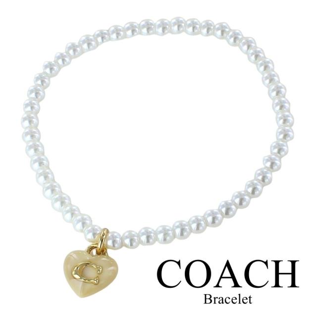 コーチ ハート ブレスレット ホワイト ゴールド レディース ブランド 20代 30代 おしゃれ かわいい シンプル 女性 妻 彼女 誕生日プレゼント 結婚式 結婚記念日 プレゼント お祝い ギフト ジュエリー COACH 卒業 入学 お祝いの通販は