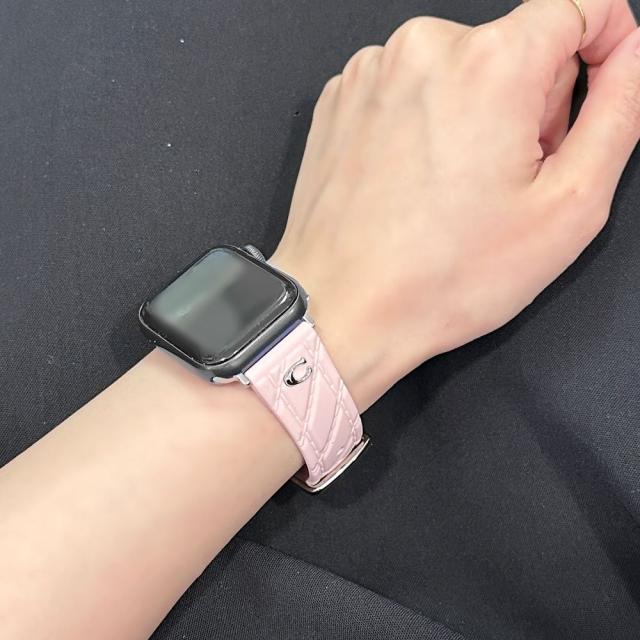 コーチ アップルウォッチ ベルト バンド レディース ピンク ラバー おしゃれ かわいい 38mm 40mm 41mm 42mm シリーズ Series11 10 9 8 SE SE2 SE3 アップルウォッチ 11 誕生日 14700297　成人 卒業 入学_6