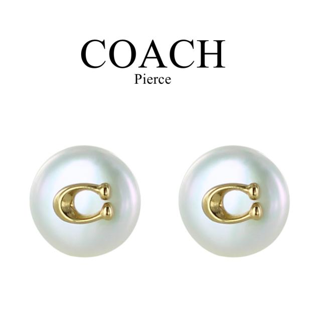 COACH コーチ ピアス レディース パール Cロゴ ゴールド 小ぶり スタッドピアス 上品 ブランド アクセサリー プレゼント 351511GLD107 成人 卒業 入学