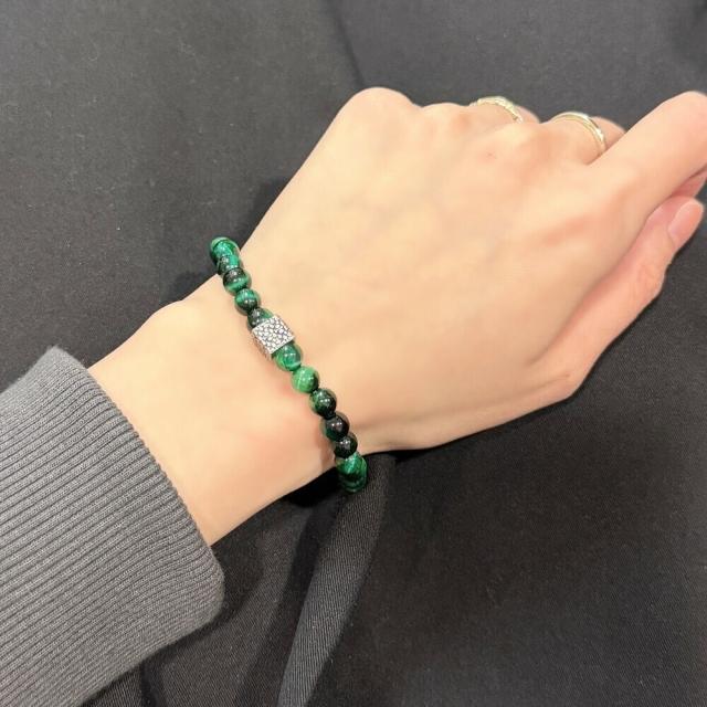 コーチ ブレスレット レディース シルバー925 グリーン ビーズ 天然石風 COACH ブランド アクセサリー 上品 おしゃれ 彼女 女性 ギフト 誕生日 記念日　成人 卒業 入学_3