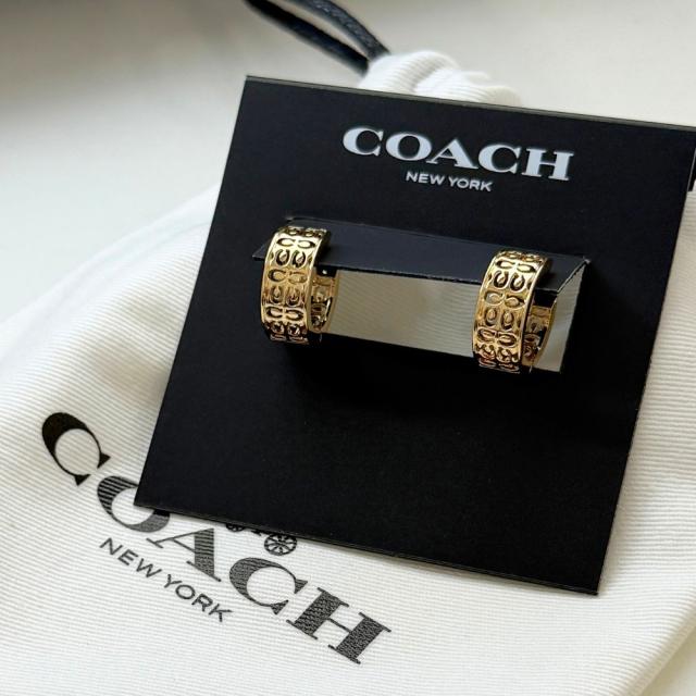 コーチ ピアス レディース ゴールド フープピアス COACH ブランド 両耳ピアス アクセサリー おしゃれ 上品 プレゼント 誕生日 記念日 彼女 妻 女友達 ギフト 541366GLD710 成人 卒業 入学_1