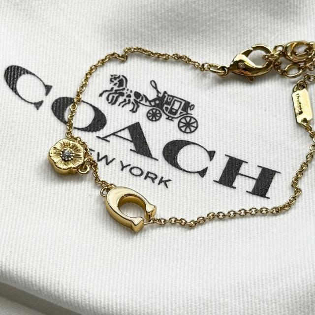 コーチ ブレスレット レディース ゴールド Cロゴ フラワー チャーム シンプル かわいい 上品 華奢 チェーン アクセサリー 女性 彼女 プレゼント ギフト COACH 571529GLD100 成人 卒業 入学_4