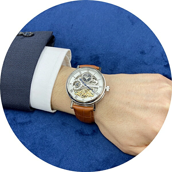 就職 転職 シルバー ブラウン 大人 本革 レザー スーツ 紳士服 40代 50代 60代 社会人 お父さん 彼氏 息子 夫 大学生 腕時計 手表 ダニエル アンド ダグラス　成人 卒業 入学_4