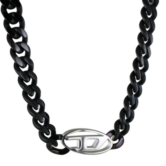 DIESEL ネックレス ブラック・シルバー DIESEL ネックレス ブラック・シルバー