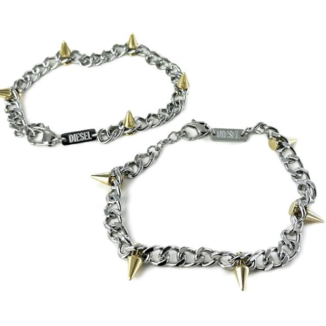 ペアブレスレット ディーゼル おそろい お揃い チェーンブレスレット ペア アクセサリー 誕生日 記念日 プレゼント 結婚祝い 友達 ペアルック カップル おしゃれ ギフト 卒業 入学 お祝いの通販は