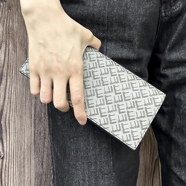 ラッピング済 ギフトセット ダンヒル シグネチャー 長財布 小銭入れ付 メンズ ブランド 二つ折り長財布 財布 革小物 革 グレー シンプル 父 夫 誕生日 プレゼント 男性 贈り物 就職 内定 祝い おしゃれ 実用的 プレゼント　成人 卒業 入学_2