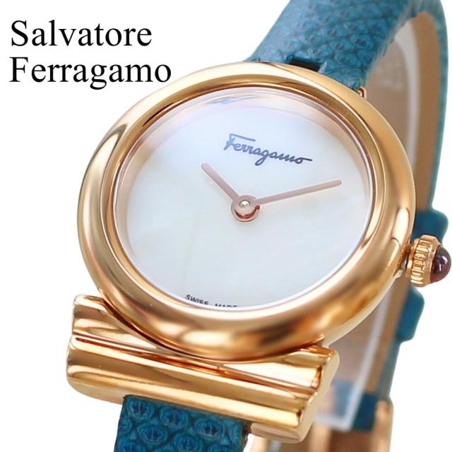 フェラガモ 腕時計 レディース Ferragamo ガンチーニ スネークレザー グリーン ホワイトパール 小さめ 上品 おしゃれ 高級 ブランド 女性 プレゼント ギフト SFIK00319 成人 卒業 入学 38,870円