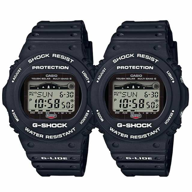 国内正規品 カシオ 時計 ペアウォッチ シェア 腕時計 手表 Gショック G-SHOCK ジーショック G-LIDE 電波ソーラー デジタル 20気圧防水 黒