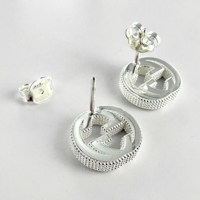 GUCCI グッチ ピアス スタッズ ロゴ シルバー 925 サークル