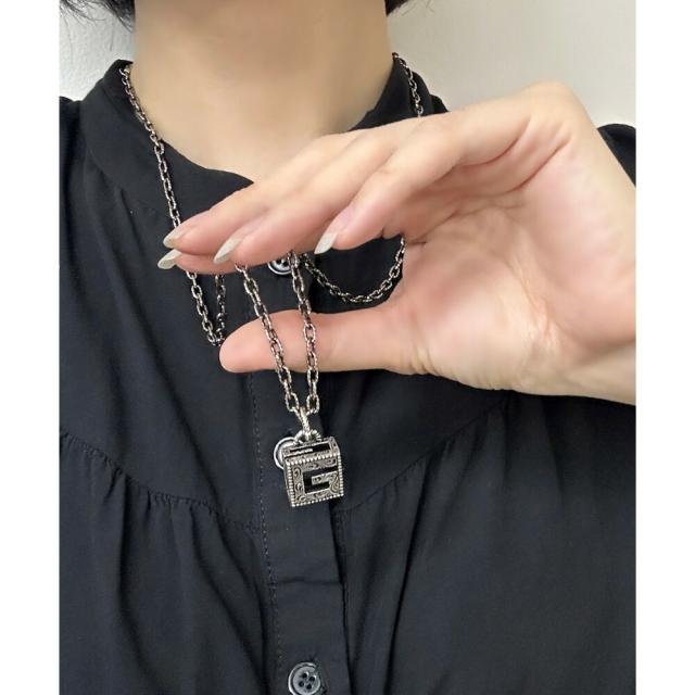 GUCCI グッチ ネックレス ペアセット ペアネックレス ユニセックス メンズ レディース スクエアG キューブペンダント アンティークシルバー ブランド ジュエリー ペアギフト プレゼント 記念日 ギフト 552768-J8400-0811　成人 卒業 入学_2