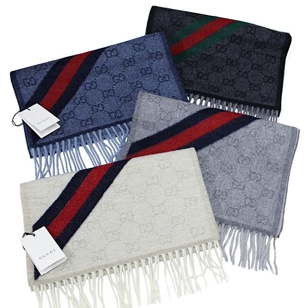 ラッピング袋つき グッチ GUCCI ウール マフラー メンズ
