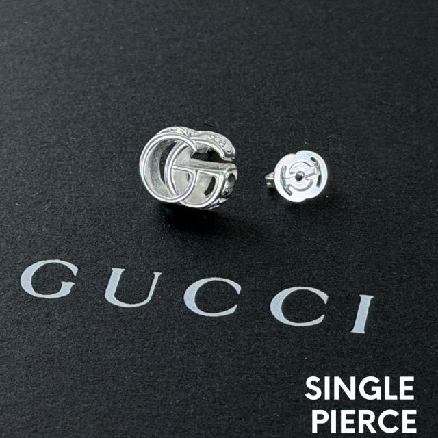 グッチ ピアス 片耳 ダブルG GGロゴ シルバー925 GUCCI メンズ