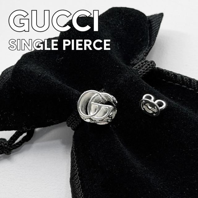 グッチ ピアス 片耳 ダブルG GGロゴ シルバー925 GUCCI メンズ