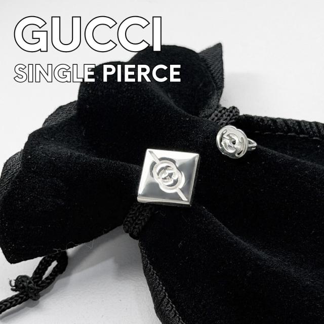 グッチ ピアス 片耳 ダイアゴナル インターロッキングG シルバー レディース メンズ ユニセックス GUCCI シルバー925 スタッズ ギフト プレゼント 誕生日 彼氏 彼女 774033 成人 卒業 入学_2