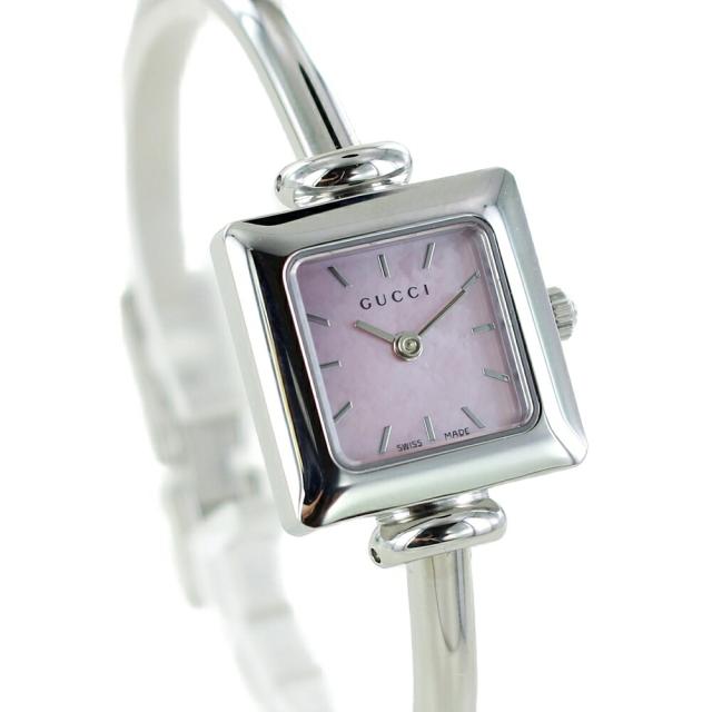 女性 プレゼント 腕時計収納ケース 付き グッチ レディース 腕時計 手表 グッチ時計 四角 スクエア 1900 ブランド おしゃれ バングルウォッチ 誕生日 記念日 ピンクシェル シルバー gucci　成人 卒業 入学