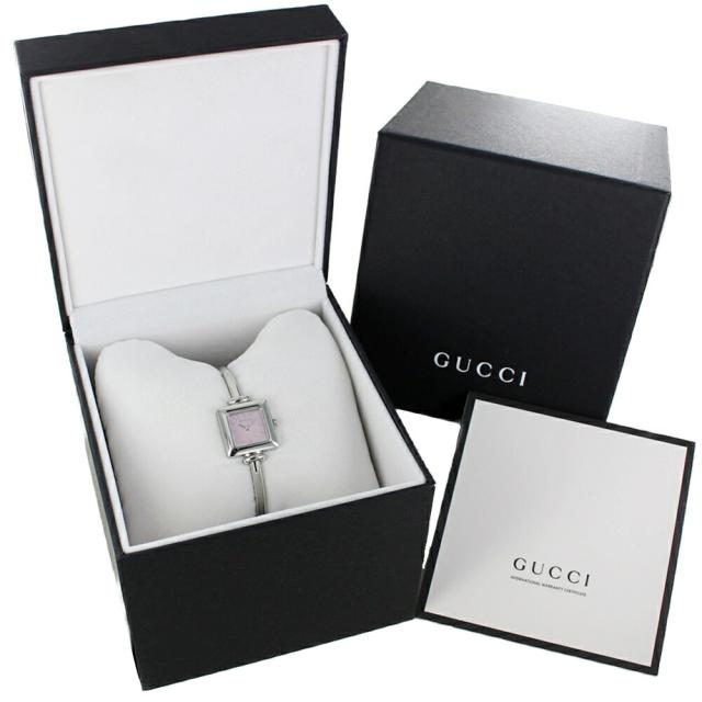 女性 プレゼント 腕時計収納ケース 付き グッチ レディース 腕時計 手表 グッチ時計 四角 スクエア 1900 ブランド おしゃれ バングルウォッチ 誕生日 記念日 ピンクシェル シルバー gucci　成人 卒業 入学
