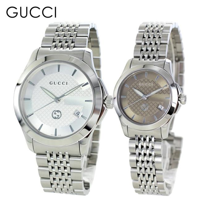 ペアウォッチ 婚約 結婚祝い 結婚記念日 プレゼント グッチ 腕時計 手表 夫婦 高級 GUCCI 時計 Gタイムレス メンズ レディース カップル ペア ギフト 贈り物　成人 卒業 入学