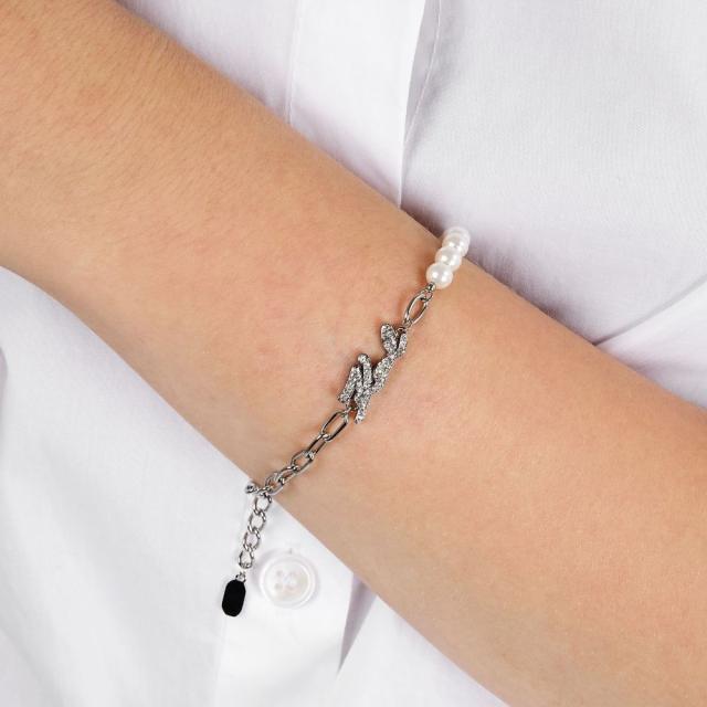 J*M様 シルバー チェーンブレスレット カール ラガーフェルド KARL LAGERFELD 正規品 ブレスレット パール チェーン シルバー
