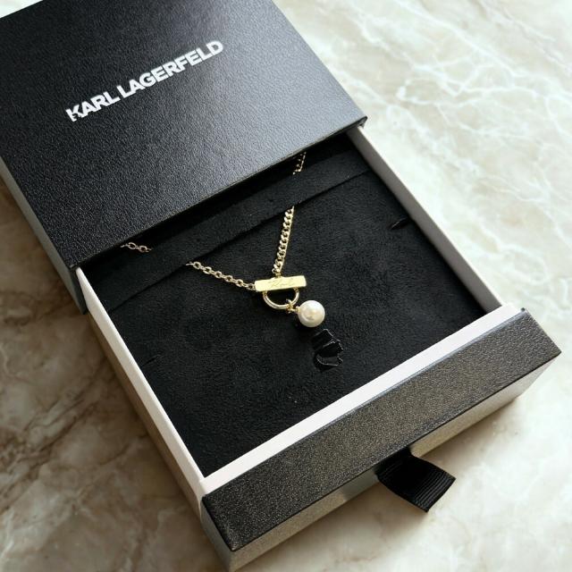 KARL LAGERFELD 正規品 ネックレス パール チェーン ゴールド レディース カールラガーフェルド アクセサリー ギフト プレゼント 成人 卒業 入学_5