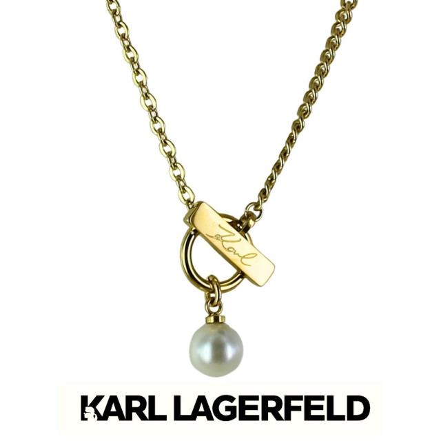 KARL LAGERFELD 正規品 ネックレス パール チェーン ゴールド レディース カールラガーフェルド アクセサリー ギフト プレゼント 成人 卒業 入学_1