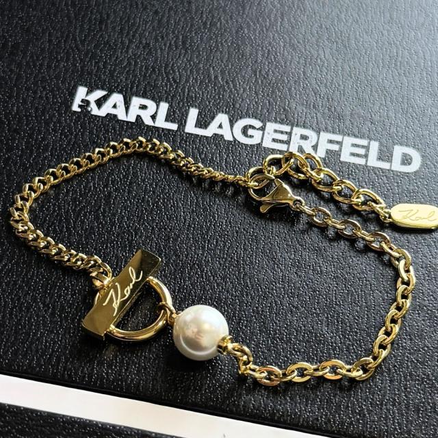 KARL LAGERFELD 正規品 ブレスレット パール チェーン ゴールド ジュエリー レディース カールラガーフェルド アクセサリー ギフト プレゼント 誕生日 記念日 成人 卒業 入学