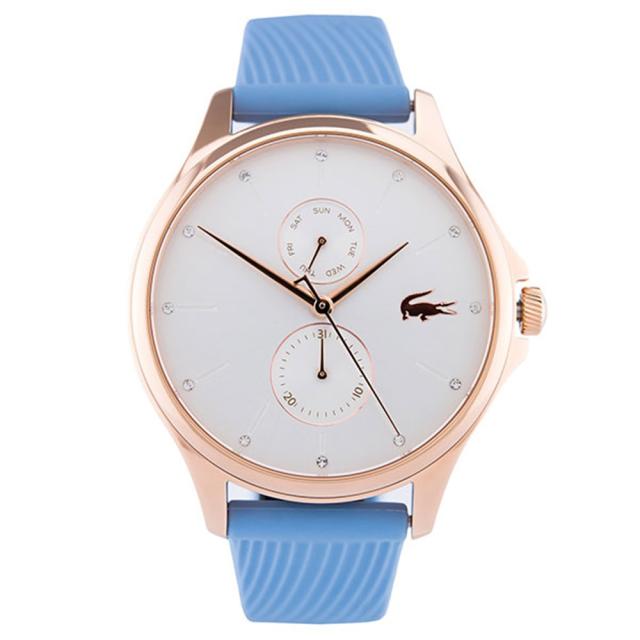 LACOSTE ラコステ レディース 腕時計 手表 Kea マルチファンクション ローズゴールドケース スカイブルー ラバー クリスタル 2001024 誕生日プレゼント 卒業 入学 お祝いの通販は