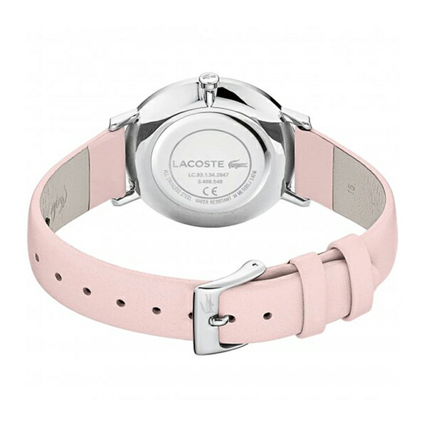 LACOSTE ラコステ レディース 腕時計 手表 MOON ムーン シルバーケース ピンク レザー 革ベルト 2001070 記念日　成人 卒業 入学_1