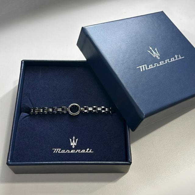 正規品 純正ショッパー付き ペアブレスレット マセラティ チェーンブレスレット ステンレス ブラック シルバー メンズ レディース ペアセット カップル 夫婦 両親 ペアギフト ペアジュエリー プレゼント JM219AQH13　成人 卒業 入学_8