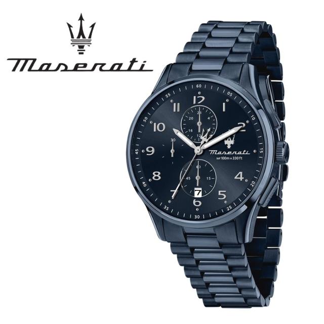 MASERATI 正規品 マセラティ 腕時計 オールブルー 100m防水 ソルパッソ クロノグラフ メンズ ステンレス クオーツ ウォッチ 誕生日 就職祝い 男性 ギフト プレゼント 成人 卒業 入学