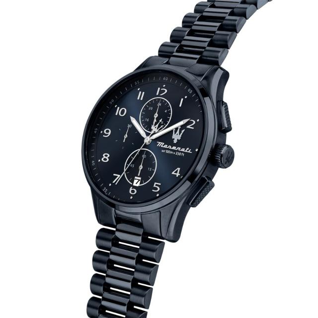 MASERATI 正規品 マセラティ 腕時計 オールブルー 100m防水 ソルパッソ クロノグラフ メンズ ステンレス クオーツ ウォッチ 誕生日 就職祝い 男性 ギフト プレゼント 成人 卒業 入学_1