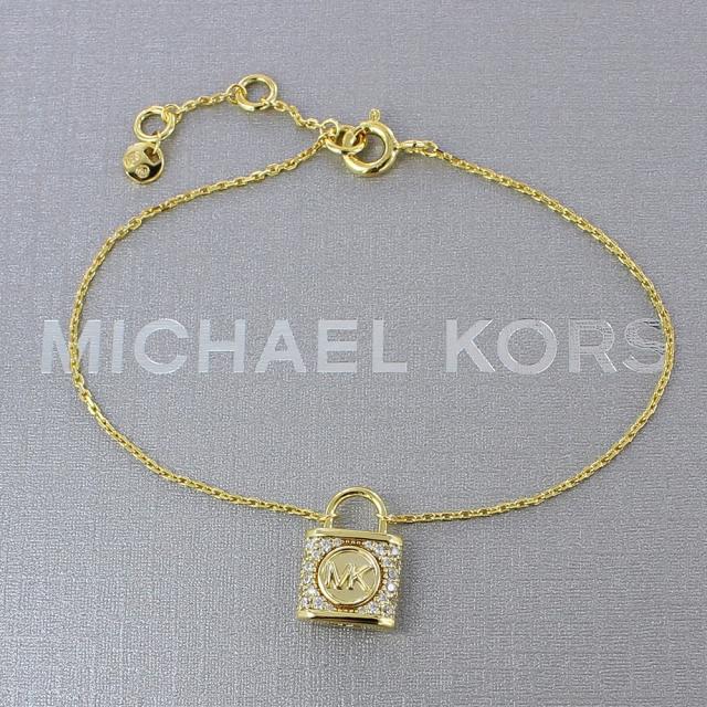 マイケルコース ブレスレット レディース おしゃれ シルバー925 キュービックジルコニア 南京錠モチーフ ゴールド 女友達 彼女 妻 誕生日 記念日 プレゼント MICHAEL KORS　成人 卒業 入学