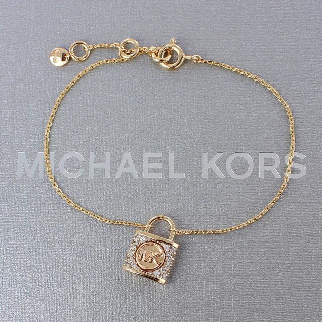 マイケルコース ブレスレット レディース おしゃれ シルバー925 キュービックジルコニア 南京錠モチーフ ローズゴールド 女友達 彼女 妻 誕生日 記念日 プレゼント MICHAEL KORS　成人 卒業 入学