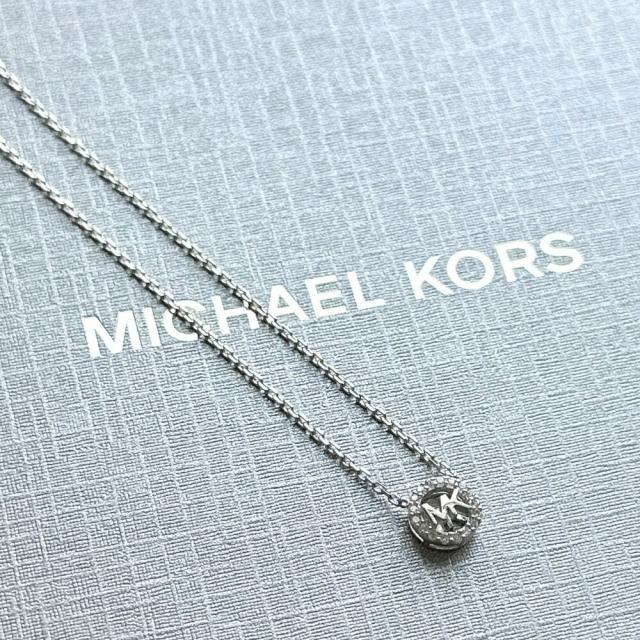 マイケルコース ネックレス レディース スターリングシルバー925 可愛い アクセ おしゃれ シンプル MKロゴ サークル ペンダント キュービックジルコニア ブランド アクセサリー 女性 誕生日 プレゼント ギフト MICHAEL KORS MKC1726CZ040　成人 卒業 入学