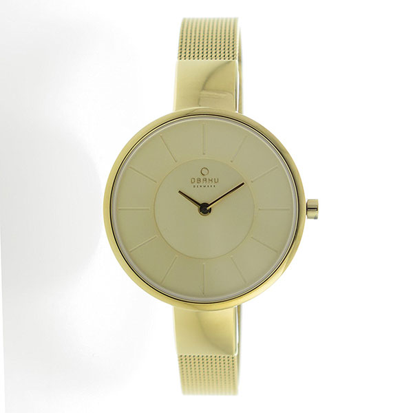 箱なし・腕時計のみお届け OBAKU オバク 時計 レディース 腕時計 手表 32mm ゴールド メッシュ ステンレス 卒業 入学 お祝いの通販は 8,023円