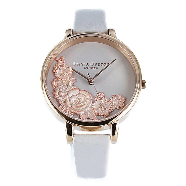 オリビアバートン 時計 レディース 腕時計 手表 フラワーショー 花デザイン オフホワイト レザー OB16FS85 誕生日プレゼント　成人 卒業 入学