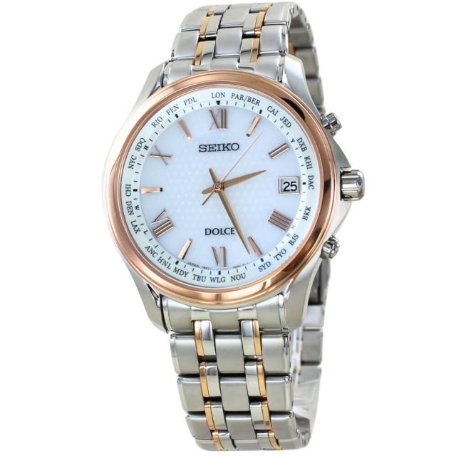 正規品 SEIKO セイコー ドルチェ メンズ 腕時計 電波ソーラー チタン 日本製 サファイアガラス ワールドタイム 10気圧防水 ビジネス フォーマル ドレスウォッチ 記念日 プレゼント ギフト 男性 父親 SADZ202 成人 卒業 入学