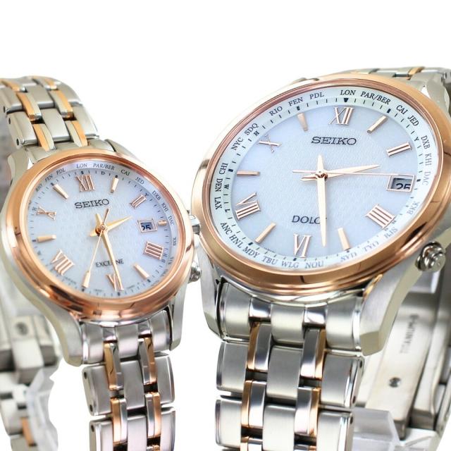 正規品 SEIKO セイコー ペアウォッチ 結婚記念日 電波ソーラー ドルチェ エクセリーヌ チタン 日本製 防水 メンズ レディース 腕時計 ペア時計 結婚式 銀婚式 金婚式 プレゼント SADZ202 SWCW162 成人 卒業 入学_5