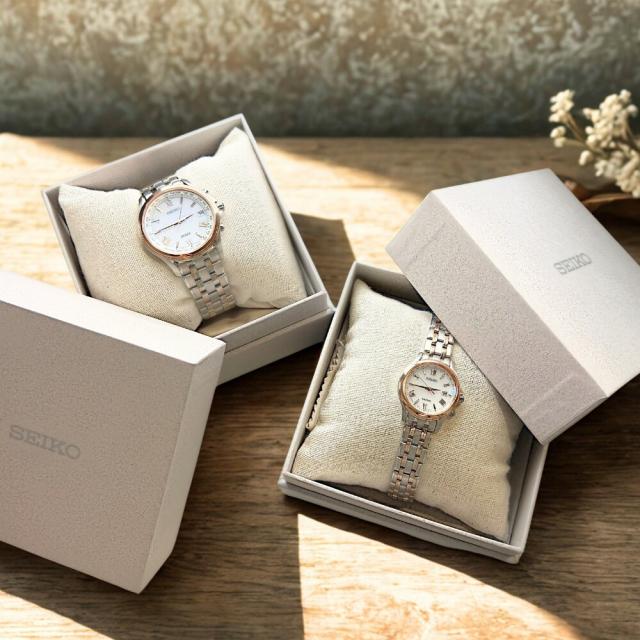 正規品 SEIKO セイコー ペアウォッチ 結婚記念日 電波ソーラー ドルチェ エクセリーヌ チタン 日本製 防水 メンズ レディース 腕時計 ペア時計 結婚式 銀婚式 金婚式 プレゼント SADZ202 SWCW162 成人 卒業 入学_2